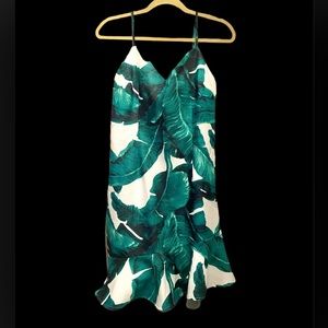 Davi and Dani Banana Leaf Spaghetti Strap Dress